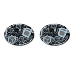 3d Cube Fantasy Square Shape Cufflinks (oval) by Simbadda