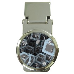 3d Cube Fantasy Square Shape Money Clip Watches by Simbadda