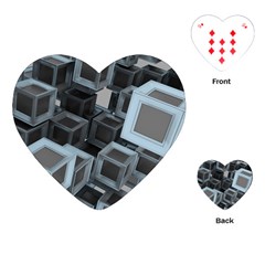 3d Cube Fantasy Square Shape Playing Cards (heart) by Simbadda