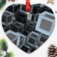 3d Cube Fantasy Square Shape Heart Ornament (two Sides) by Simbadda