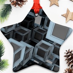 3d Cube Fantasy Square Shape Star Ornament (two Sides) by Simbadda