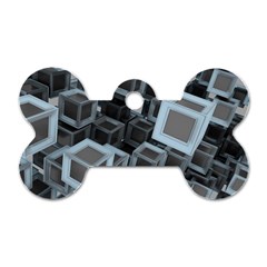 3d Cube Fantasy Square Shape Dog Tag Bone (one Side) by Simbadda