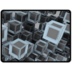 3d Cube Fantasy Square Shape Fleece Blanket (large)  by Simbadda