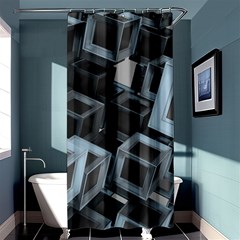 3d Cube Fantasy Square Shape Shower Curtain 36  X 72  (stall)  by Simbadda