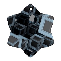 3d Cube Fantasy Square Shape Snowflake Ornament (two Sides) by Simbadda