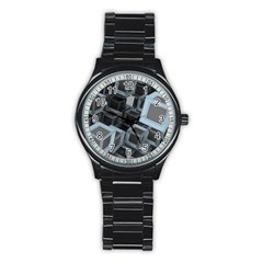 3d Cube Fantasy Square Shape Stainless Steel Round Watch by Simbadda