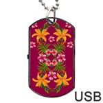 Blossom Yellow Flower Yellow Summer Dog Tag USB Flash (One Side) Front