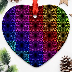 Rainbow Grid Form Abstract Ornament (heart) by Simbadda