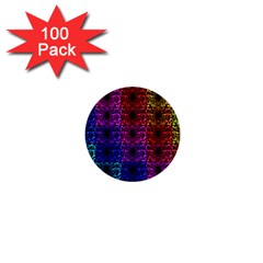 Rainbow Grid Form Abstract 1  Mini Buttons (100 Pack)  by Simbadda