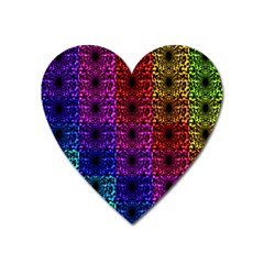 Rainbow Grid Form Abstract Heart Magnet by Simbadda