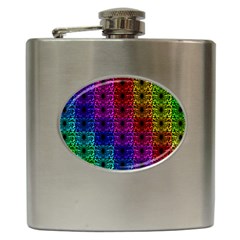 Rainbow Grid Form Abstract Hip Flask (6 Oz)