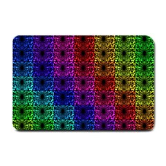 Rainbow Grid Form Abstract Small Doormat  by Simbadda