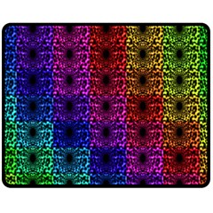 Rainbow Grid Form Abstract Fleece Blanket (medium)  by Simbadda