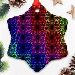 Rainbow Grid Form Abstract Ornament (snowflake)