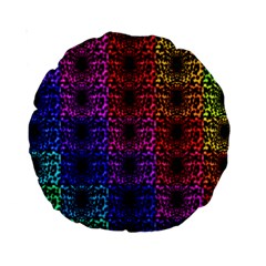 Rainbow Grid Form Abstract Standard 15  Premium Round Cushions by Simbadda