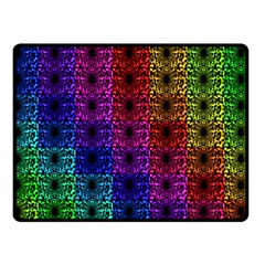 Rainbow Grid Form Abstract Double Sided Fleece Blanket (small)  by Simbadda