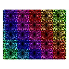 Rainbow Grid Form Abstract Double Sided Flano Blanket (large)  by Simbadda