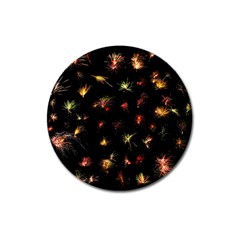 Fireworks Christmas Night Dark Magnet 3  (round) by Simbadda