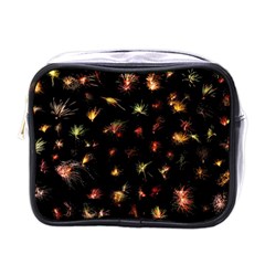 Fireworks Christmas Night Dark Mini Toiletries Bag (one Side) by Simbadda