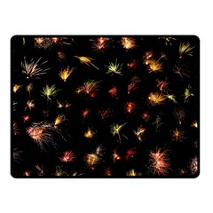 Fireworks Christmas Night Dark Fleece Blanket (small) by Simbadda