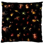 Fireworks Christmas Night Dark Large Flano Cushion Case (One Side) Front