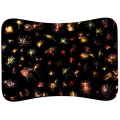 Fireworks Christmas Night Dark Velour Seat Head Rest Cushion by Simbadda