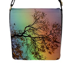 Rainbow Branch Boxer Shorts Flap Closure Messenger Bag (l) by Simbadda