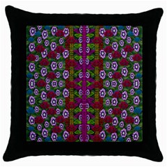 Floral Climbing To The Sky For Ornate Decorative Happiness Throw Pillow Case (black) by pepitasart