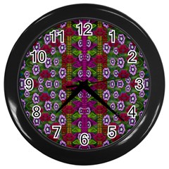 Floral Climbing To The Sky For Ornate Decorative Happiness Wall Clock (black) by pepitasart