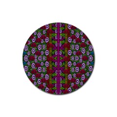 Floral Climbing To The Sky For Ornate Decorative Happiness Rubber Coaster (round)  by pepitasart