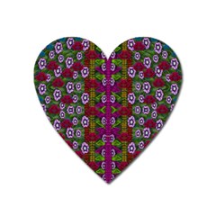 Floral Climbing To The Sky For Ornate Decorative Happiness Heart Magnet by pepitasart