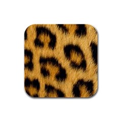 Animal Print Leopard Rubber Square Coaster (4 Pack)  by NSGLOBALDESIGNS2