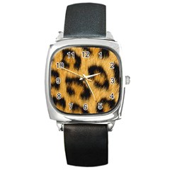 Animal Print Leopard Square Metal Watch by NSGLOBALDESIGNS2