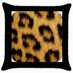 Animal Print Leopard Throw Pillow Case (black) by NSGLOBALDESIGNS2