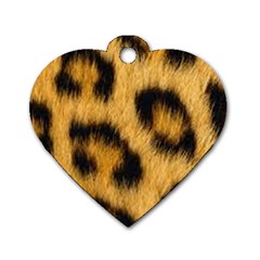 Animal Print Leopard Dog Tag Heart (one Side) by NSGLOBALDESIGNS2