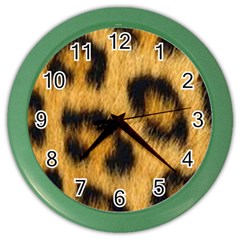 Animal Print Leopard Color Wall Clock by NSGLOBALDESIGNS2