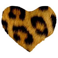 Animal Print Leopard Large 19  Premium Heart Shape Cushions by NSGLOBALDESIGNS2