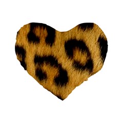 Animal Print Leopard Standard 16  Premium Flano Heart Shape Cushions by NSGLOBALDESIGNS2