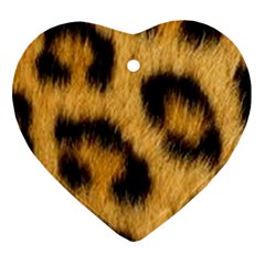 Animal Print Leopard Heart Ornament (two Sides) by NSGLOBALDESIGNS2