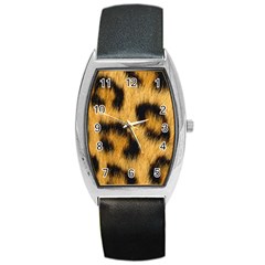 Animal Print Leopard Barrel Style Metal Watch by NSGLOBALDESIGNS2