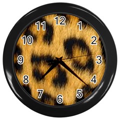 Animal Print Leopard Wall Clock (black) by NSGLOBALDESIGNS2