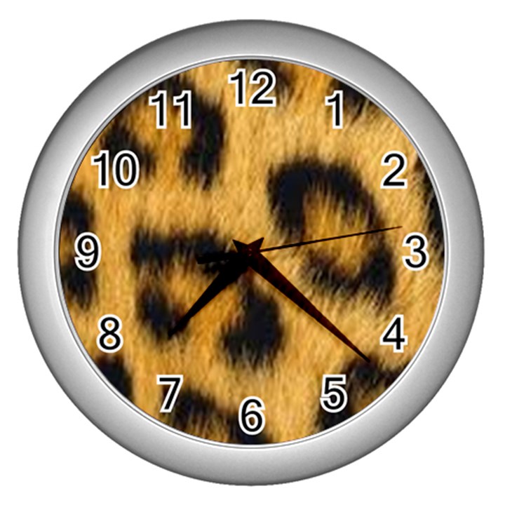 Animal print Leopard Wall Clock (Silver)