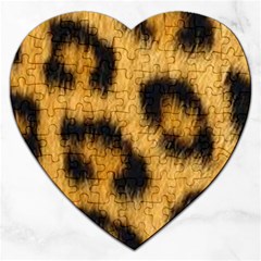 Animal Print Leopard Jigsaw Puzzle (heart) by NSGLOBALDESIGNS2