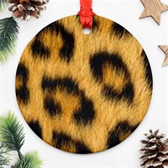 Animal Print Leopard Round Ornament (two Sides) by NSGLOBALDESIGNS2