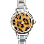 Animal print 3 Round Italian Charm Watch Front