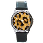 Animal print 3 Round Metal Watch Front