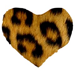 Animal Print 3 Large 19  Premium Flano Heart Shape Cushions by NSGLOBALDESIGNS2