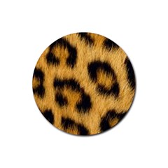 Leopard Print Rubber Coaster (round)  by NSGLOBALDESIGNS2