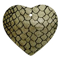 Snake Print Heart Ornament (two Sides) by NSGLOBALDESIGNS2