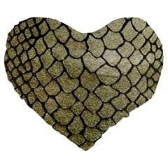 Snake Print Large 19  Premium Heart Shape Cushions by NSGLOBALDESIGNS2